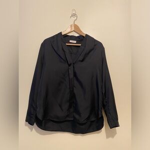 Sandro Silk Black Buttons Down Blouse for Women. Size 2